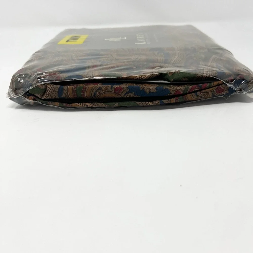 Lauren Ralph‎ Lauren Twin Flat Sheet Paisley Navy Green Burgundy Gold New NIP